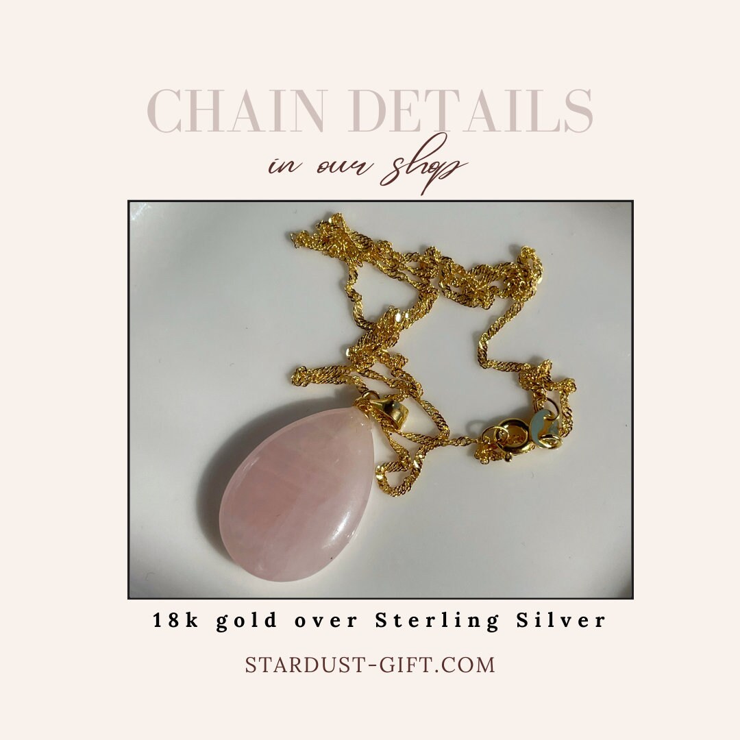 Rose Quartz Drop Pendant 1.5x2.5cm