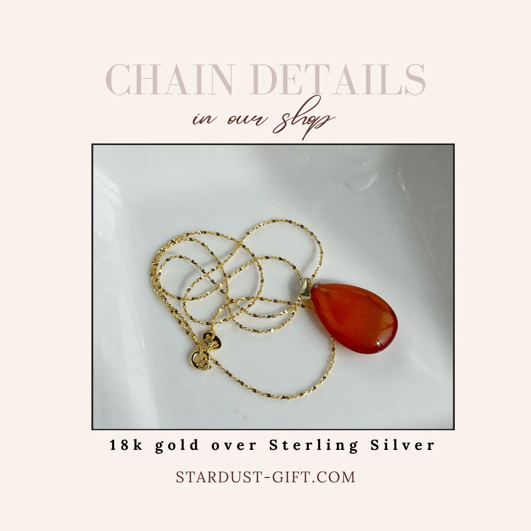 Carnelian Pendant, Luxury gemstone gift for her
