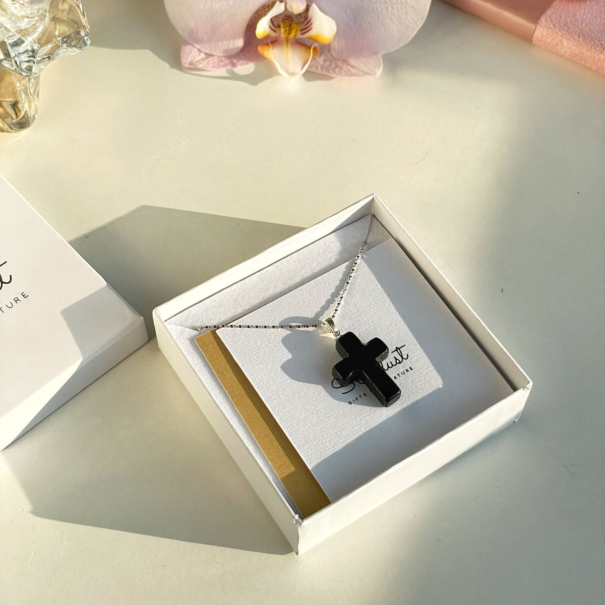 Black Obsidian Cross pendant