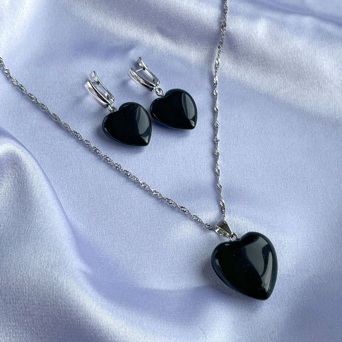 Black Obsidian Heart Pendant 2.5cm