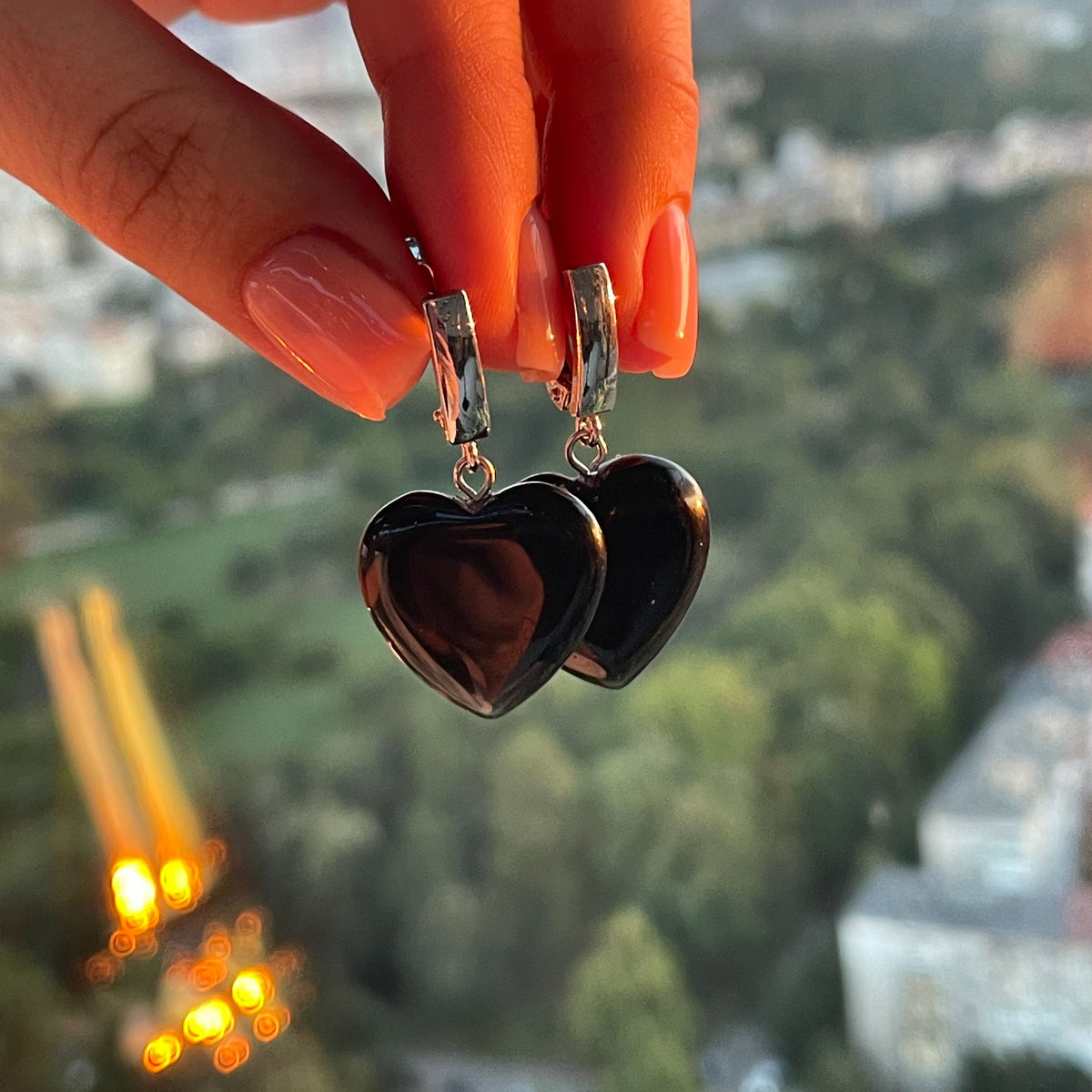 Black Obsidian Heart Pendant 2.5cm