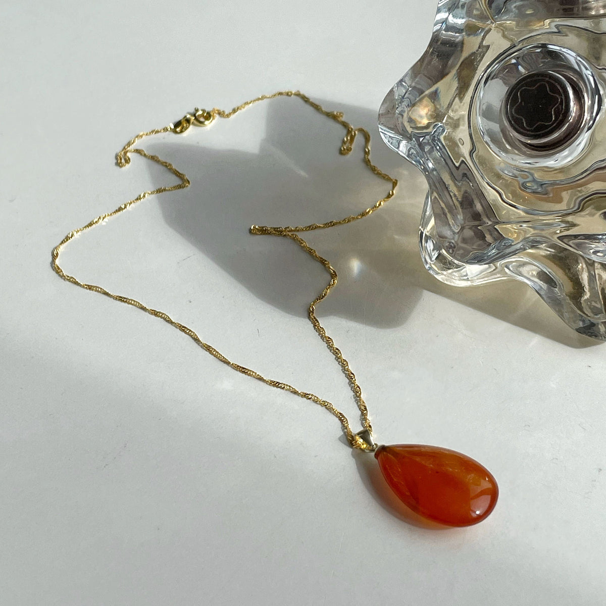 Carnelian Pendant, Luxury gemstone gift for her