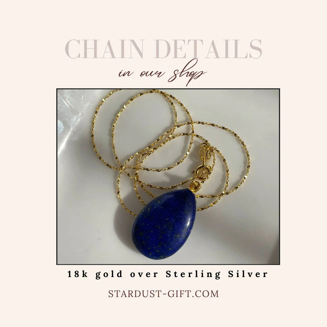 Lapis Lazuli drop pendant, Premium gemstone gift
