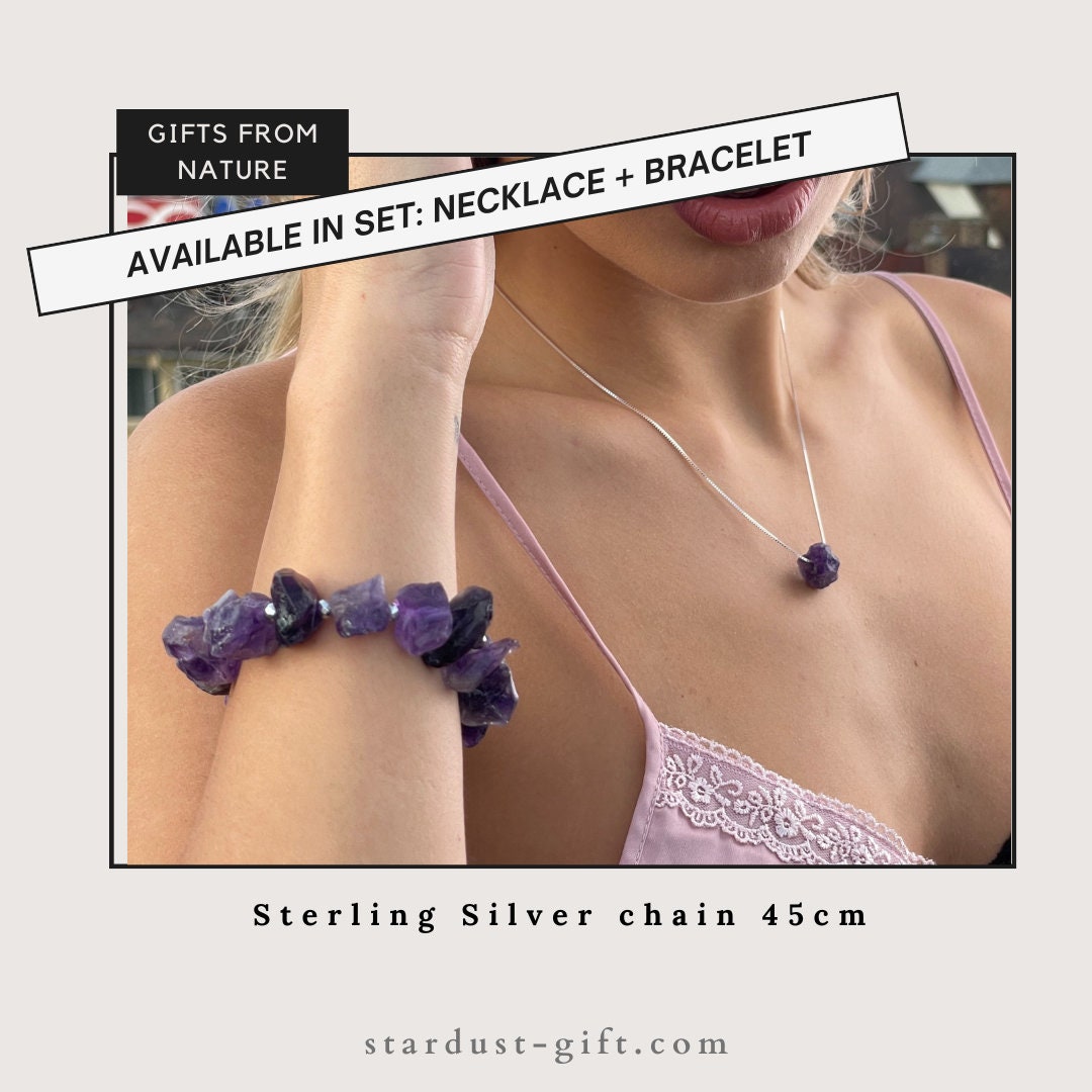 Raw purple Amethyst bracelet