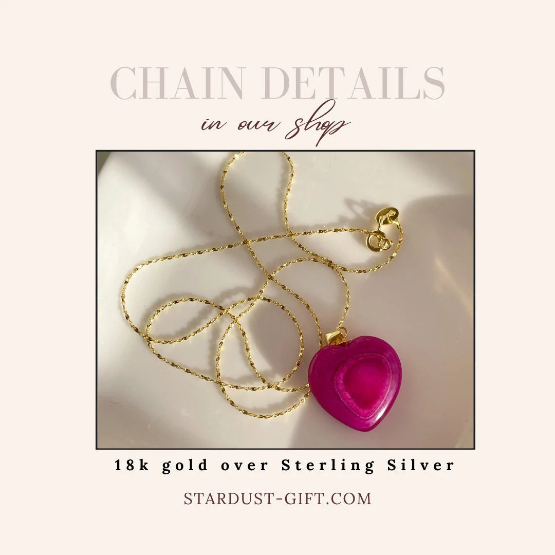 Pink Agate Heart Pendant