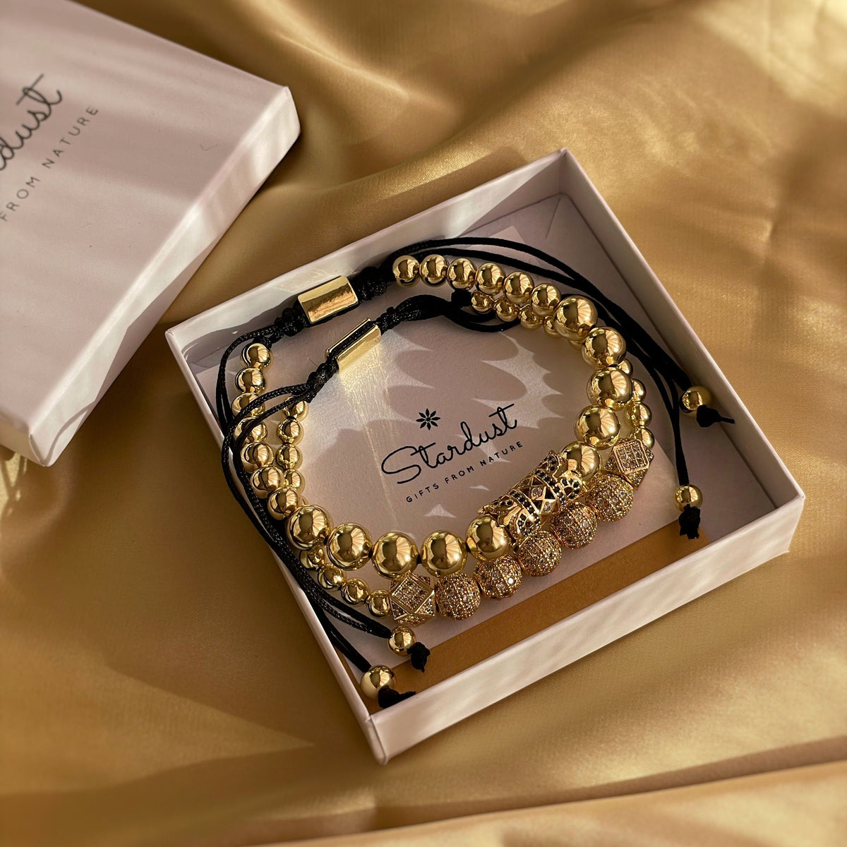 Luxury 18k gold plated bracelet set for men