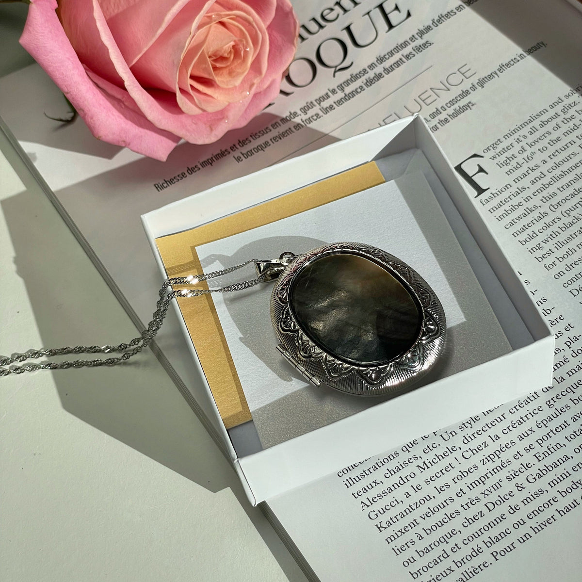 Oval Abalone Shell locket pendant