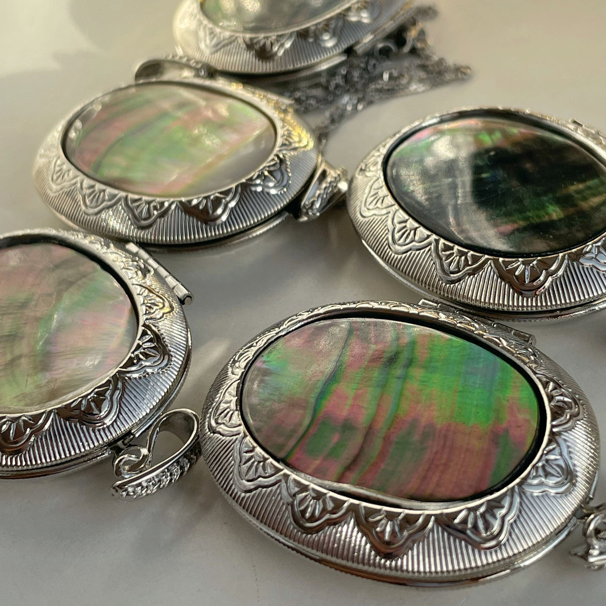 Oval Abalone Shell locket pendant