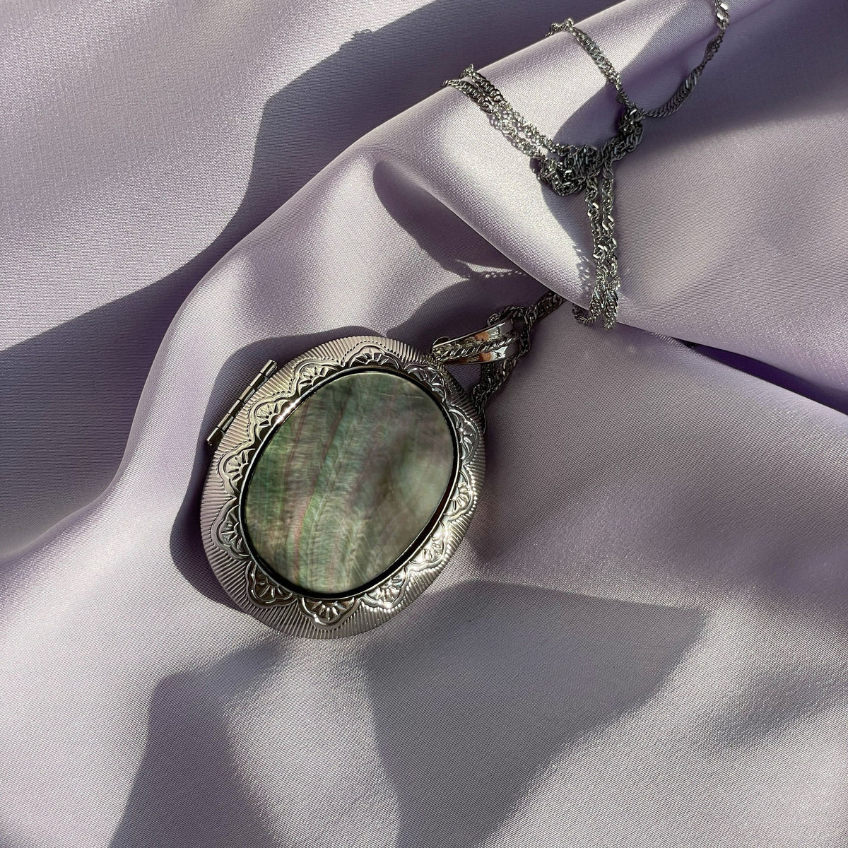 Oval Abalone Shell locket pendant