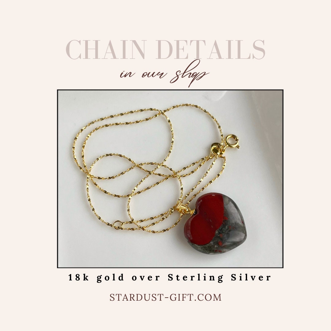 Bloodstone Heart Pendant 2.5cm