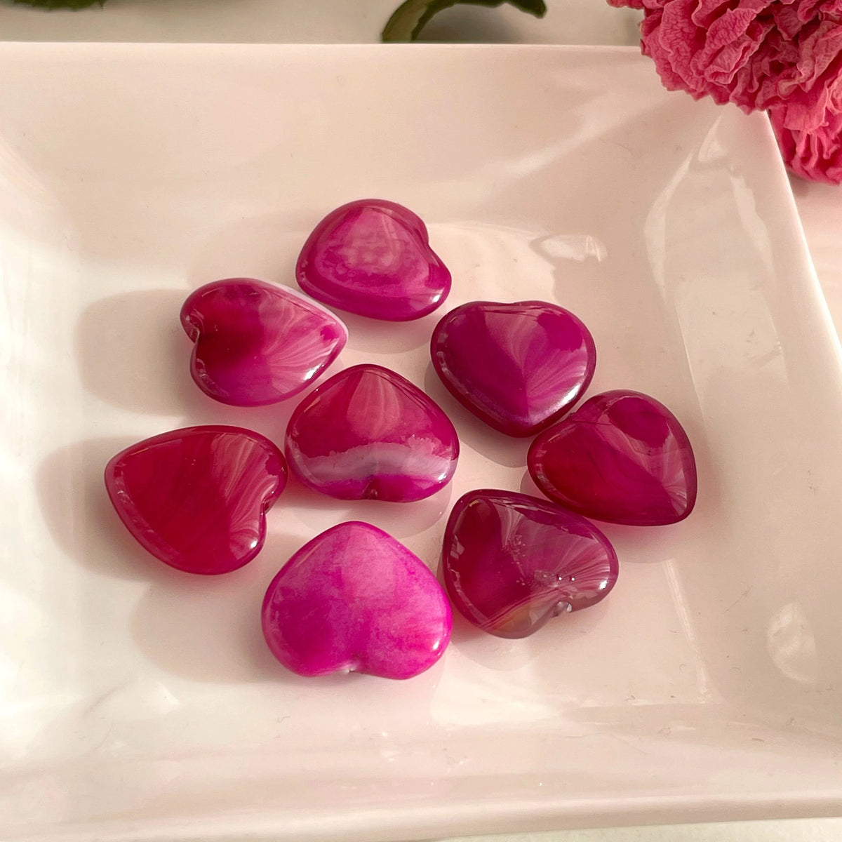 Pink Agate Heart Pendant