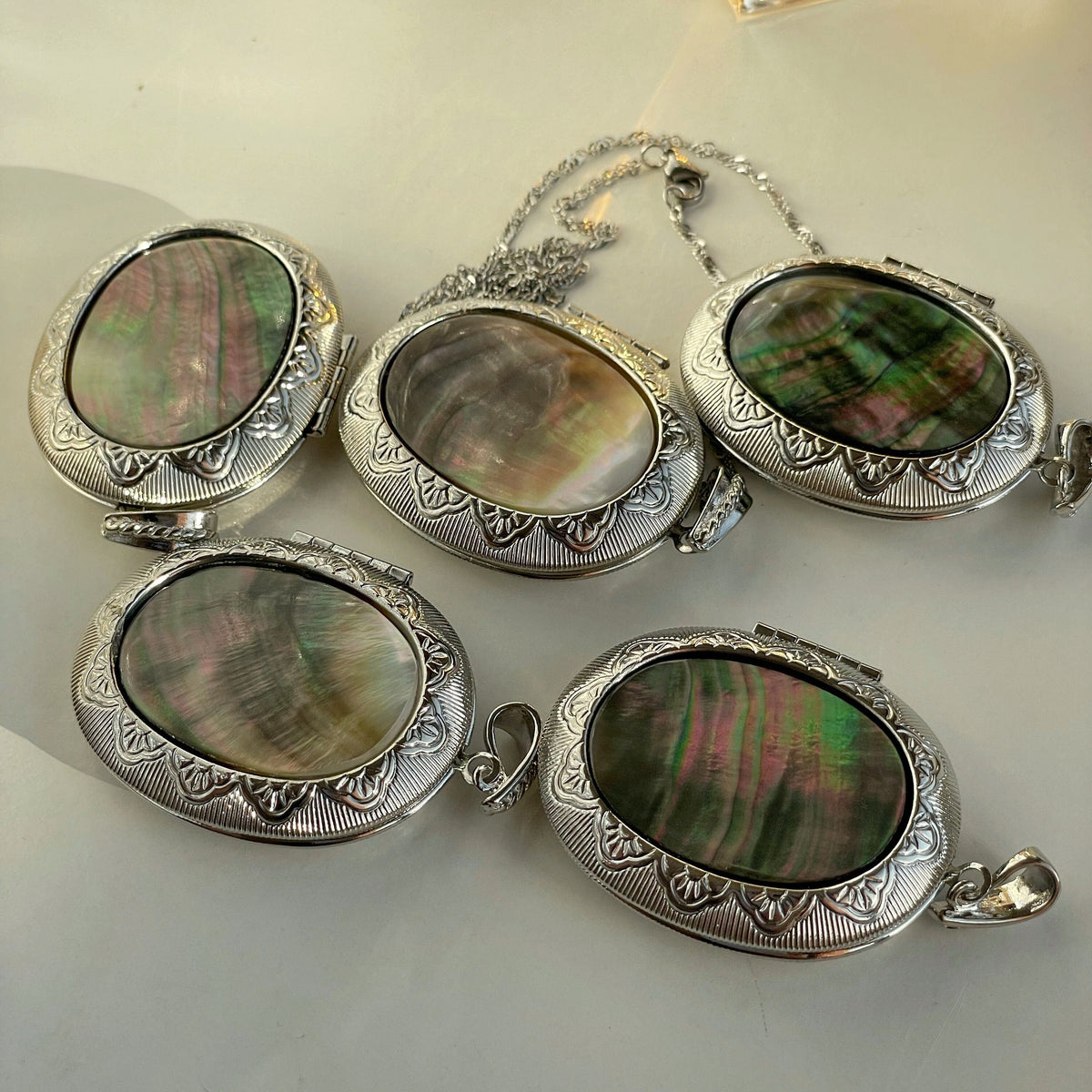 Oval Abalone Shell locket pendant