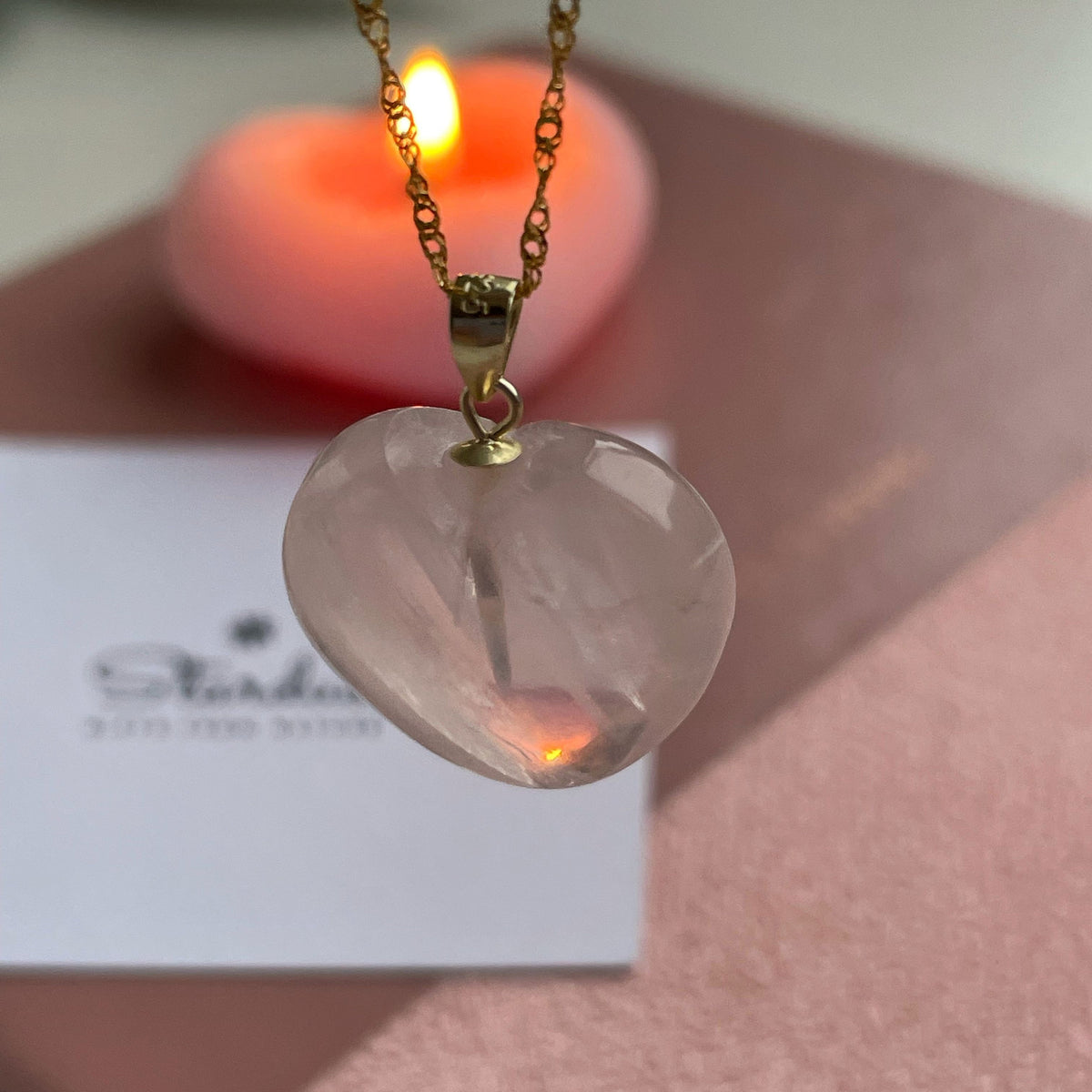 Luxury Rose Quartz Pendant, Madagascar AAA+