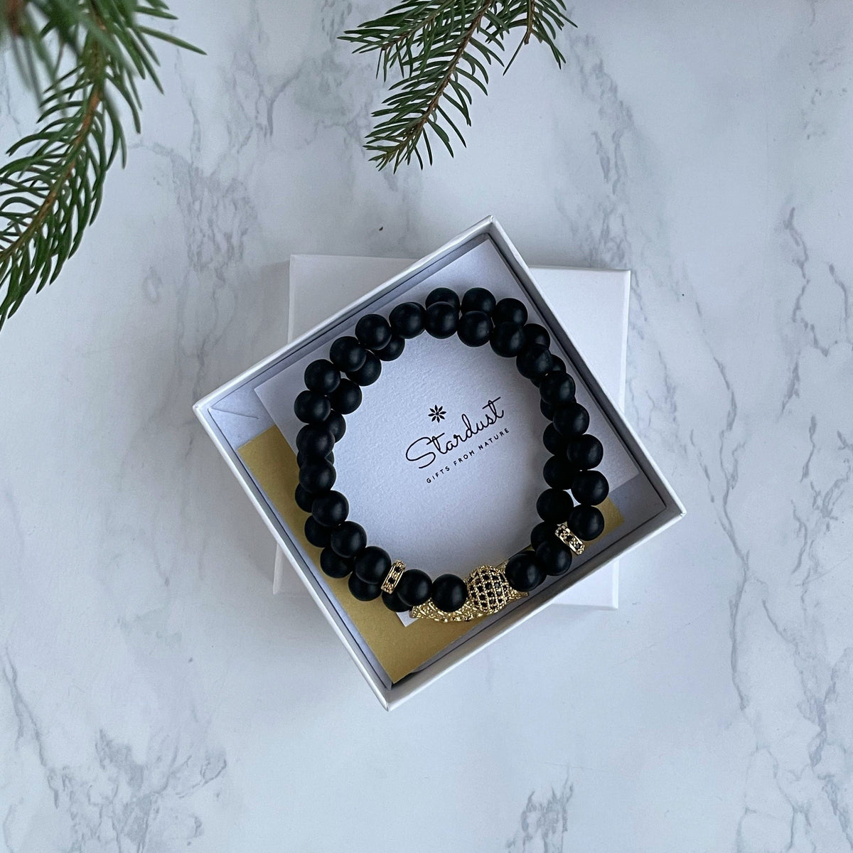 Black Onyx Men Bracelet Set