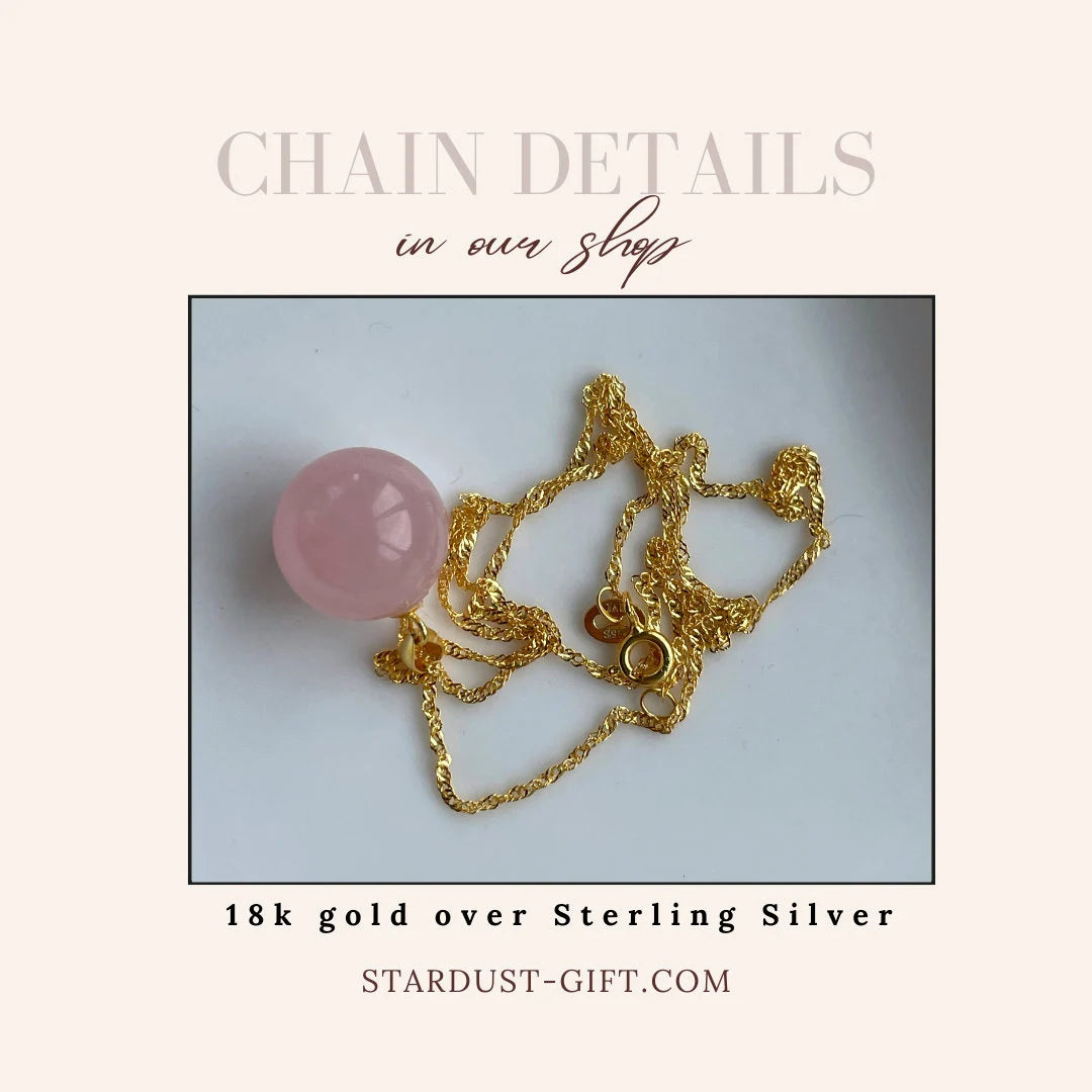 Gemstone Sphere Pendant Necklace | Gold & Silver