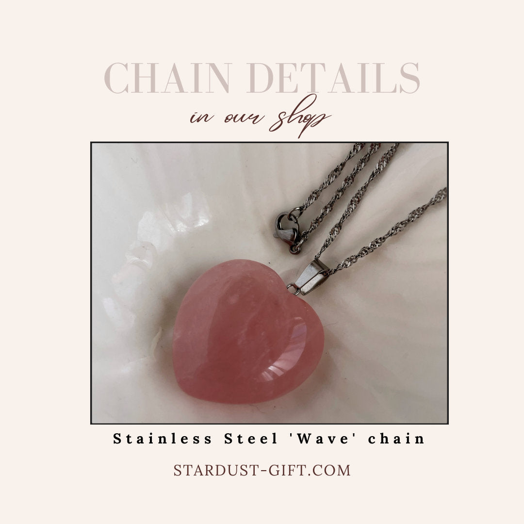 Large Rose Quartz heart pendant 3cm