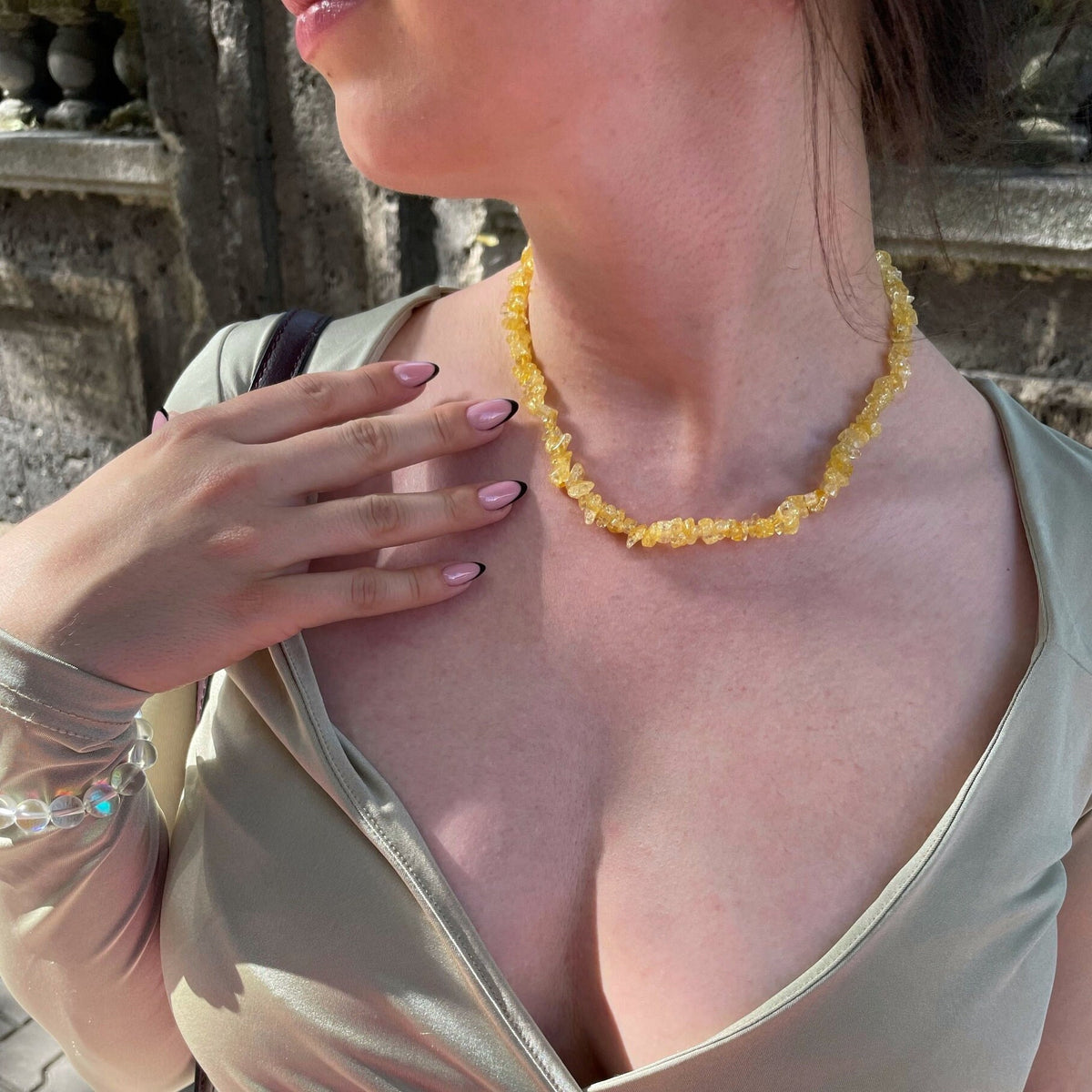 Natural Citrine chip choker