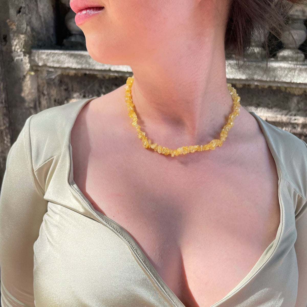 Natural Citrine chip choker