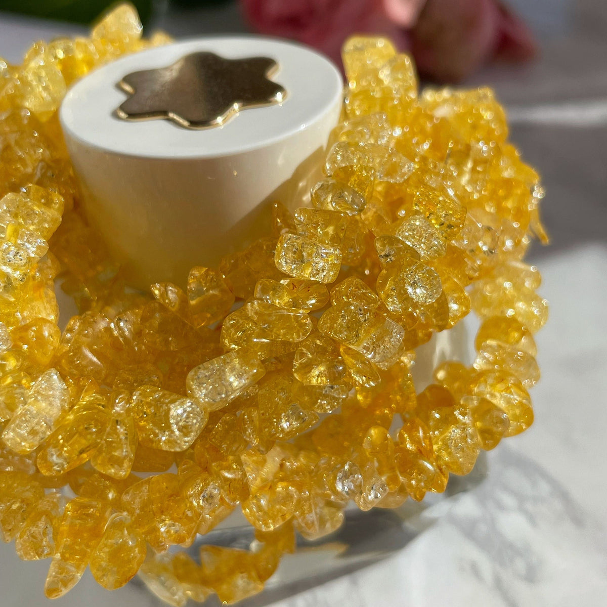 Natural Citrine chip choker