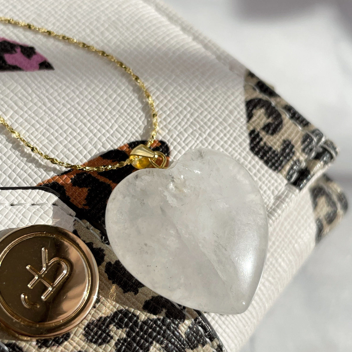 Clear Quartz Heart Pendant 2.5cm