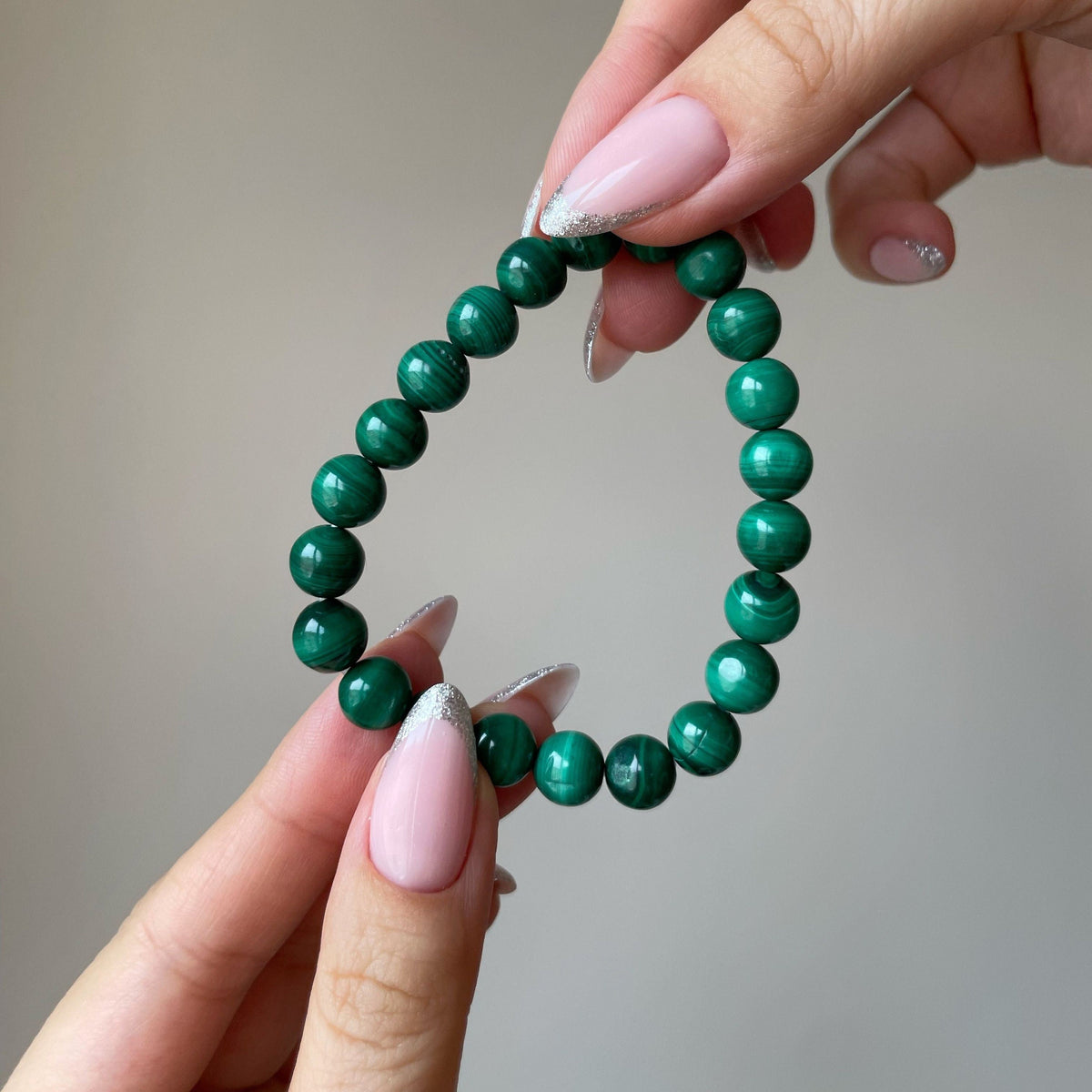 Natural Malachite beaded bracelet