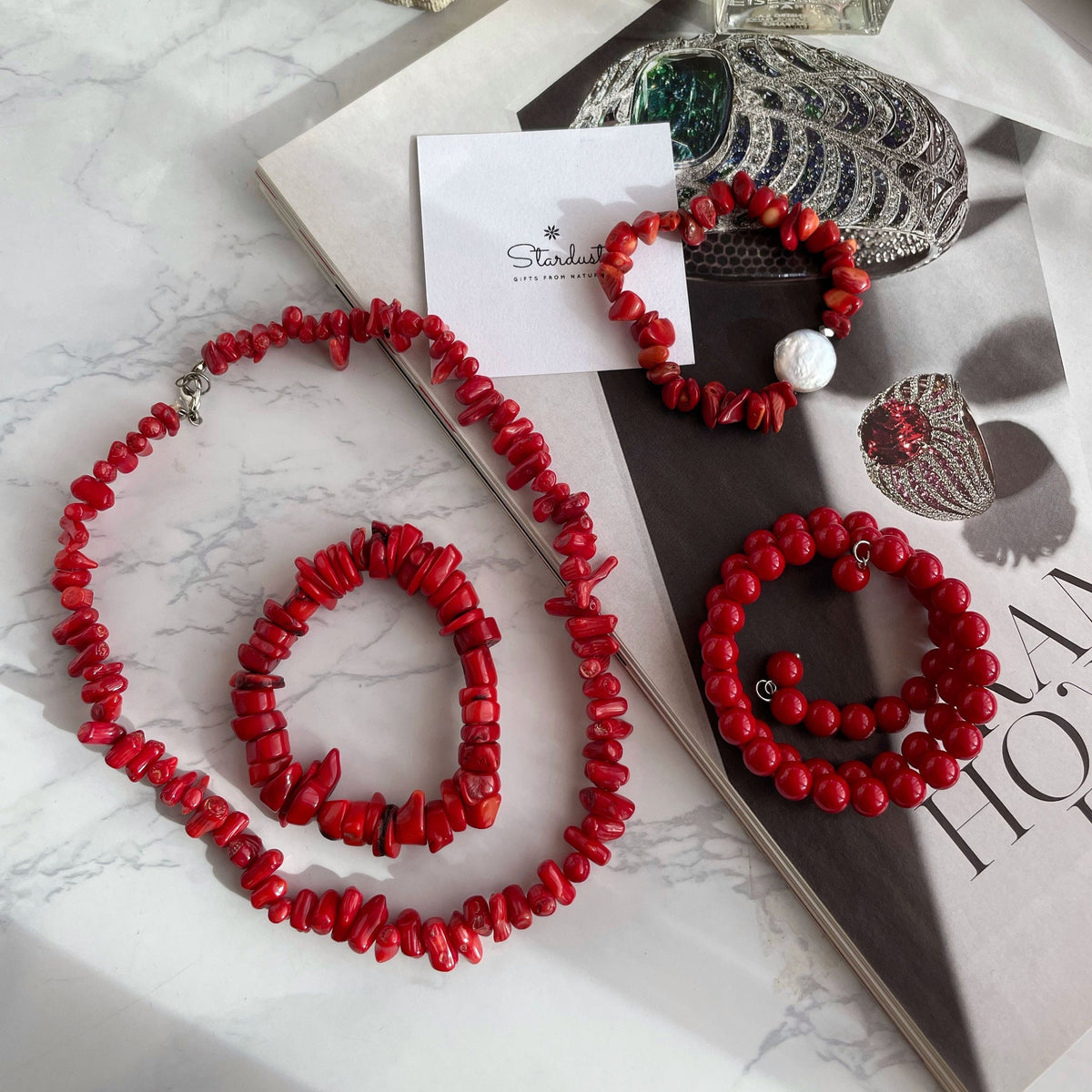 Exquisite Chunky Red Coral bracelet