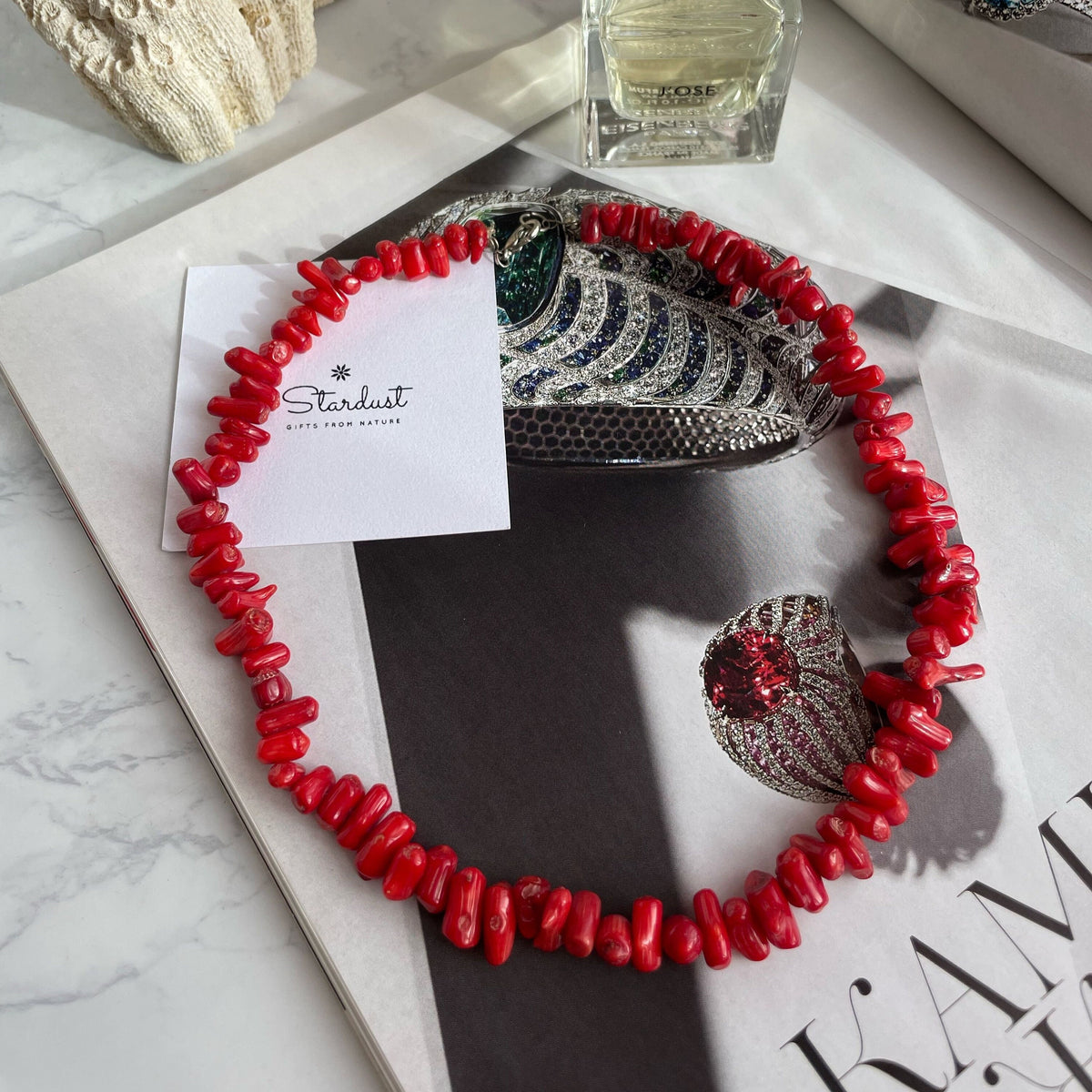 Exquisite Chunky Red Coral Necklace