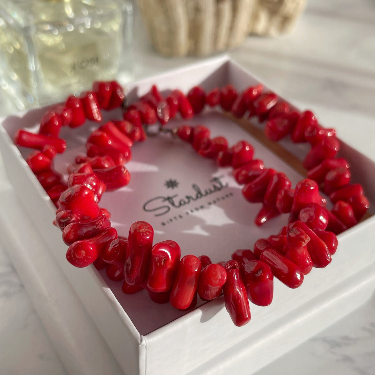 Exquisite Chunky Red Coral Necklace