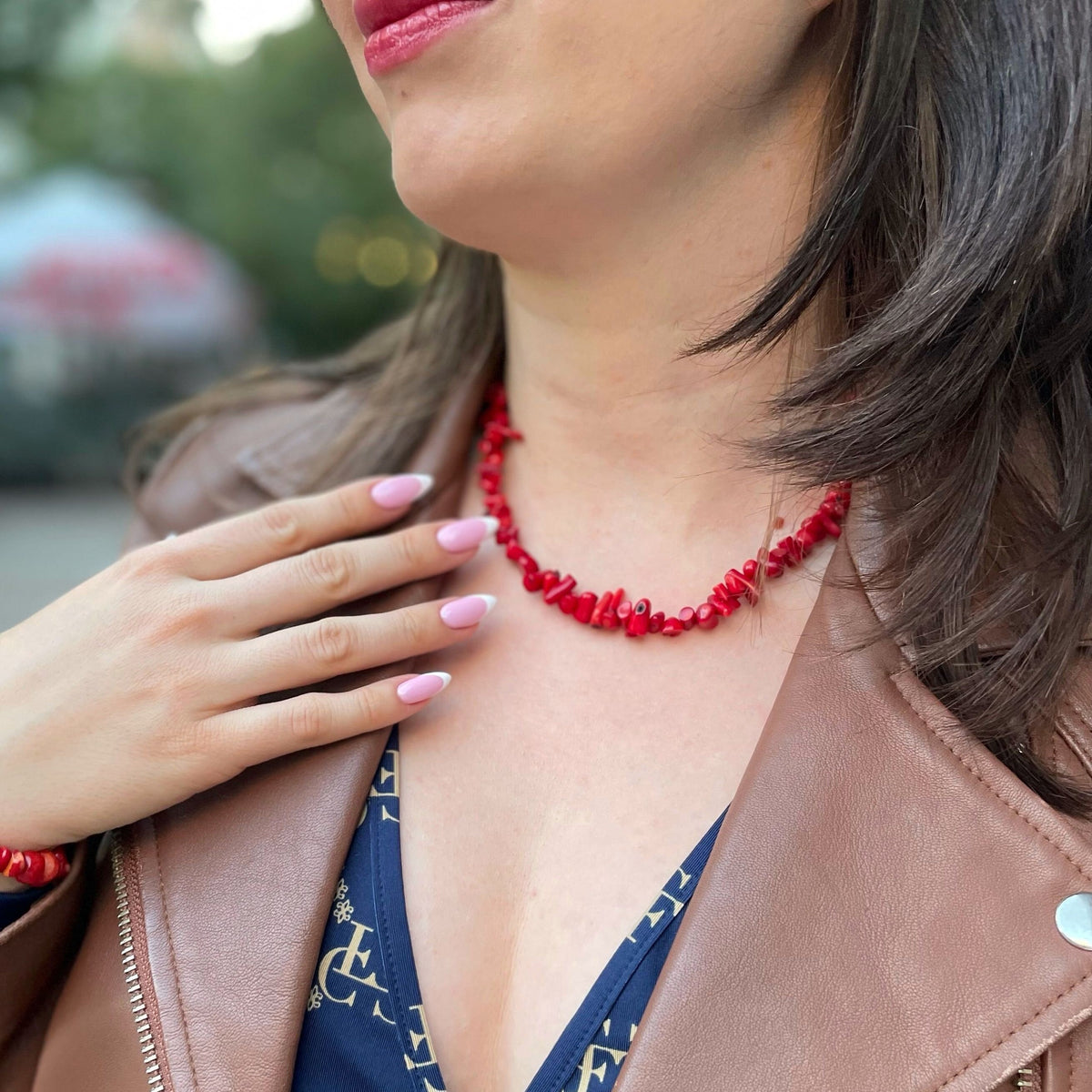 Exquisite Chunky Red Coral Necklace