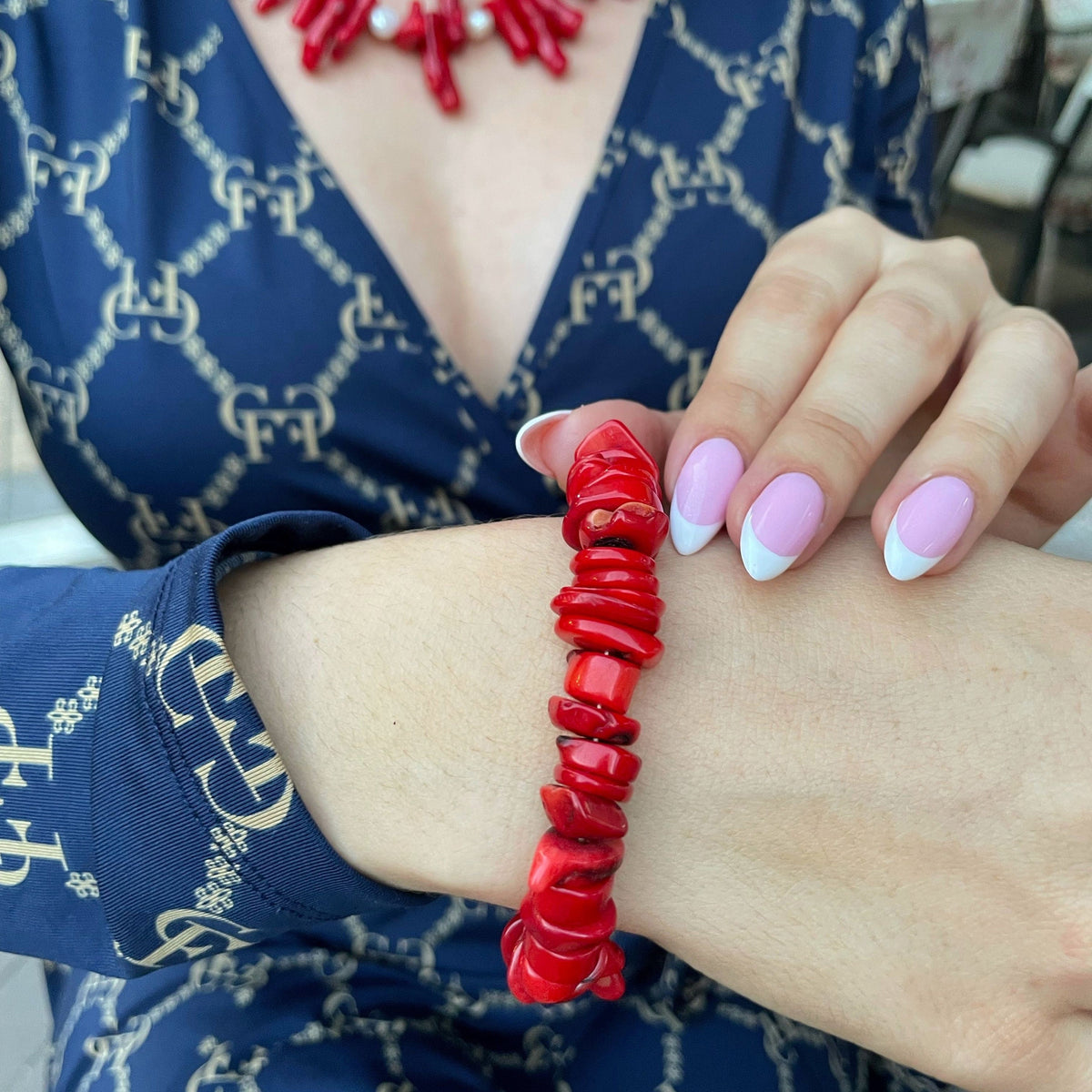 Exquisite Chunky Red Coral bracelet