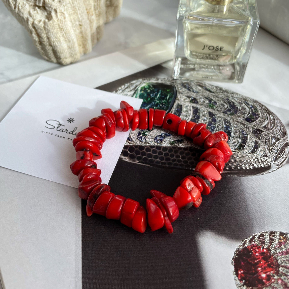 Exquisite Chunky Red Coral bracelet
