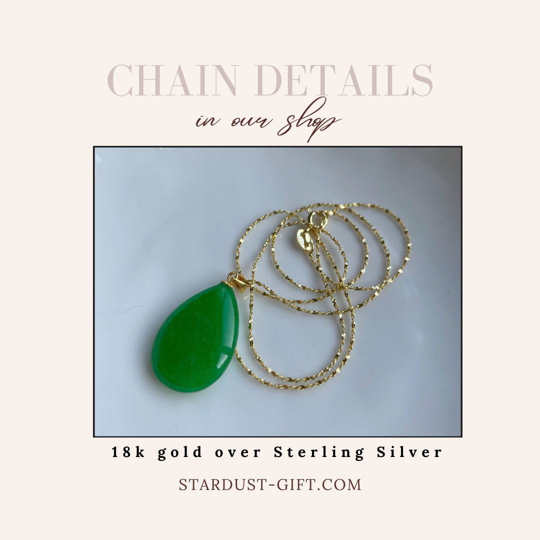Green Jade Drop Pendant 1.5x2.5cm