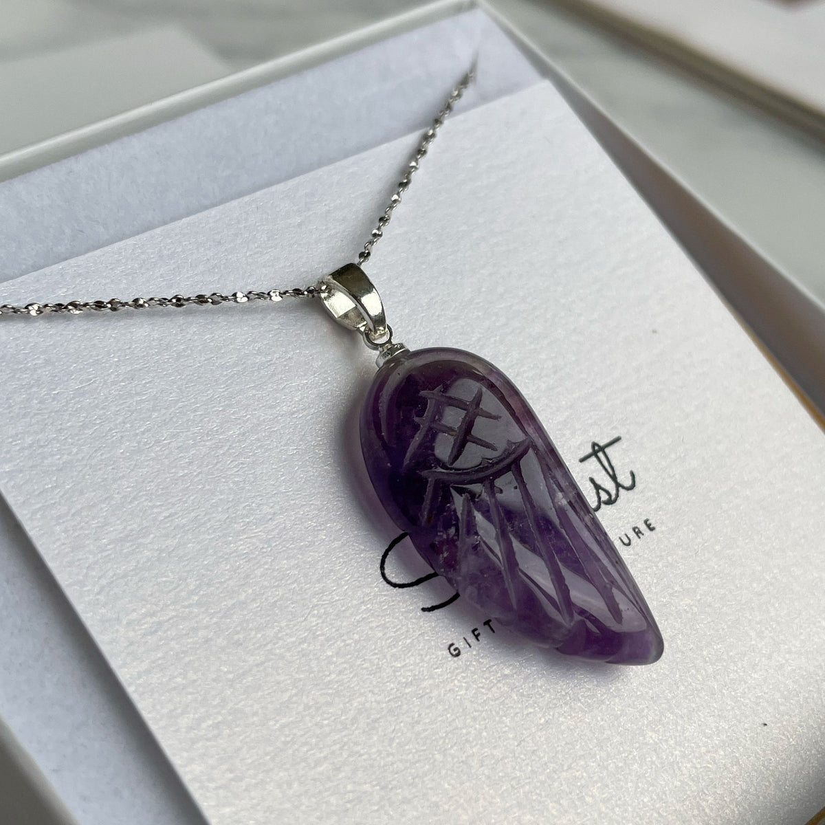 Amethyst Angel wing Pendant