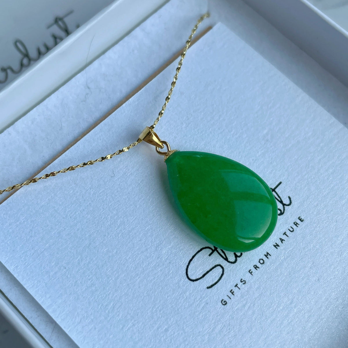 Green Jade Drop Pendant 1.5x2.5cm