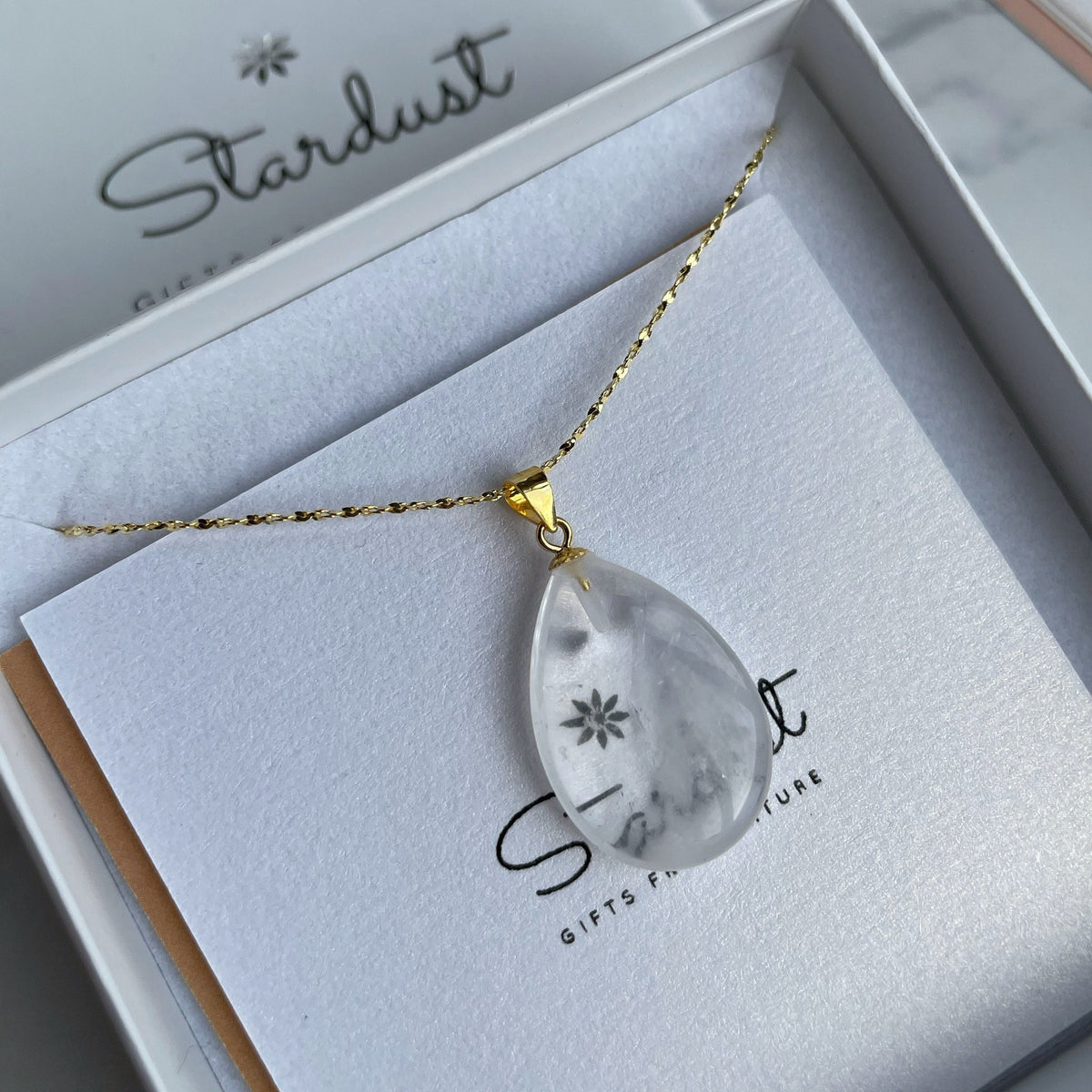 Clear Quartz Drop Pendant 1.5x2.5cm