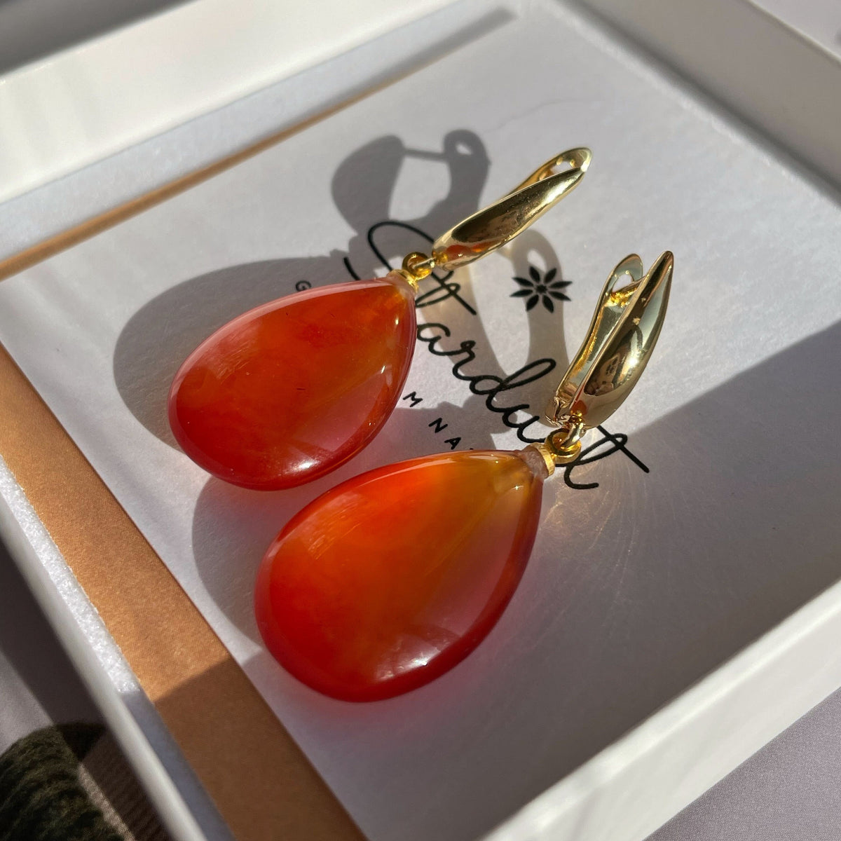 Carnelian Drop Pendant 1.5x2.5cm