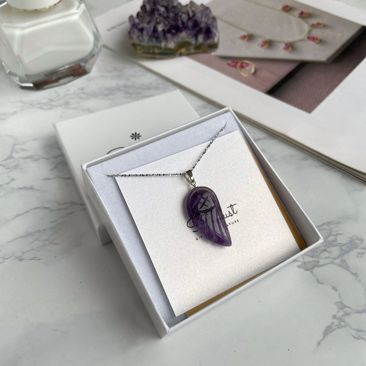 Amethyst Angel wing Pendant