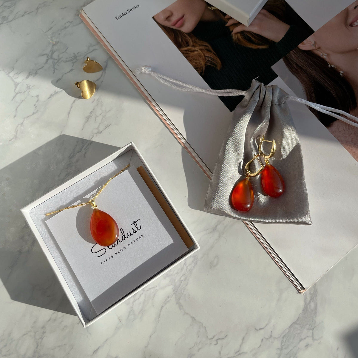 Carnelian Drop Pendant 1.5x2.5cm