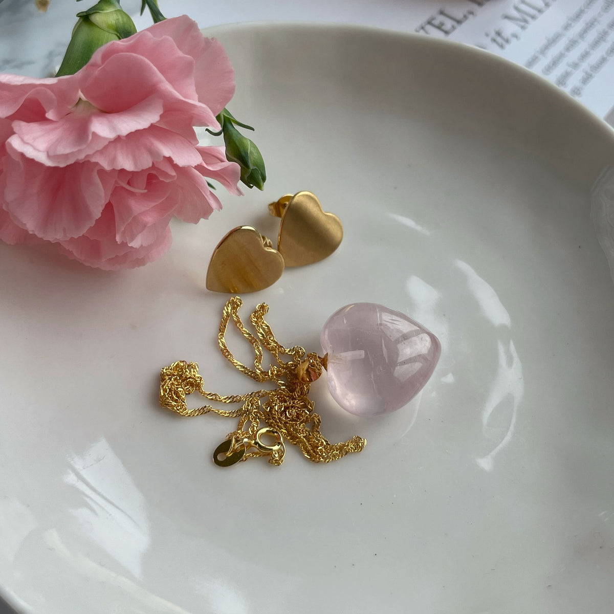 Luxury Rose Quartz Pendant, Madagascar AAA+