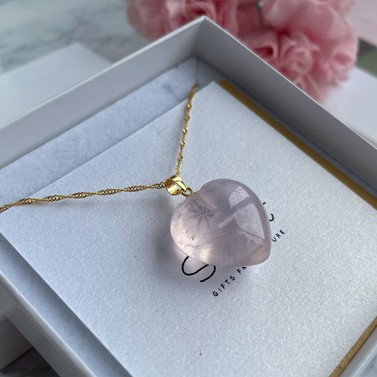 Luxury Rose Quartz Pendant, Madagascar AAA+