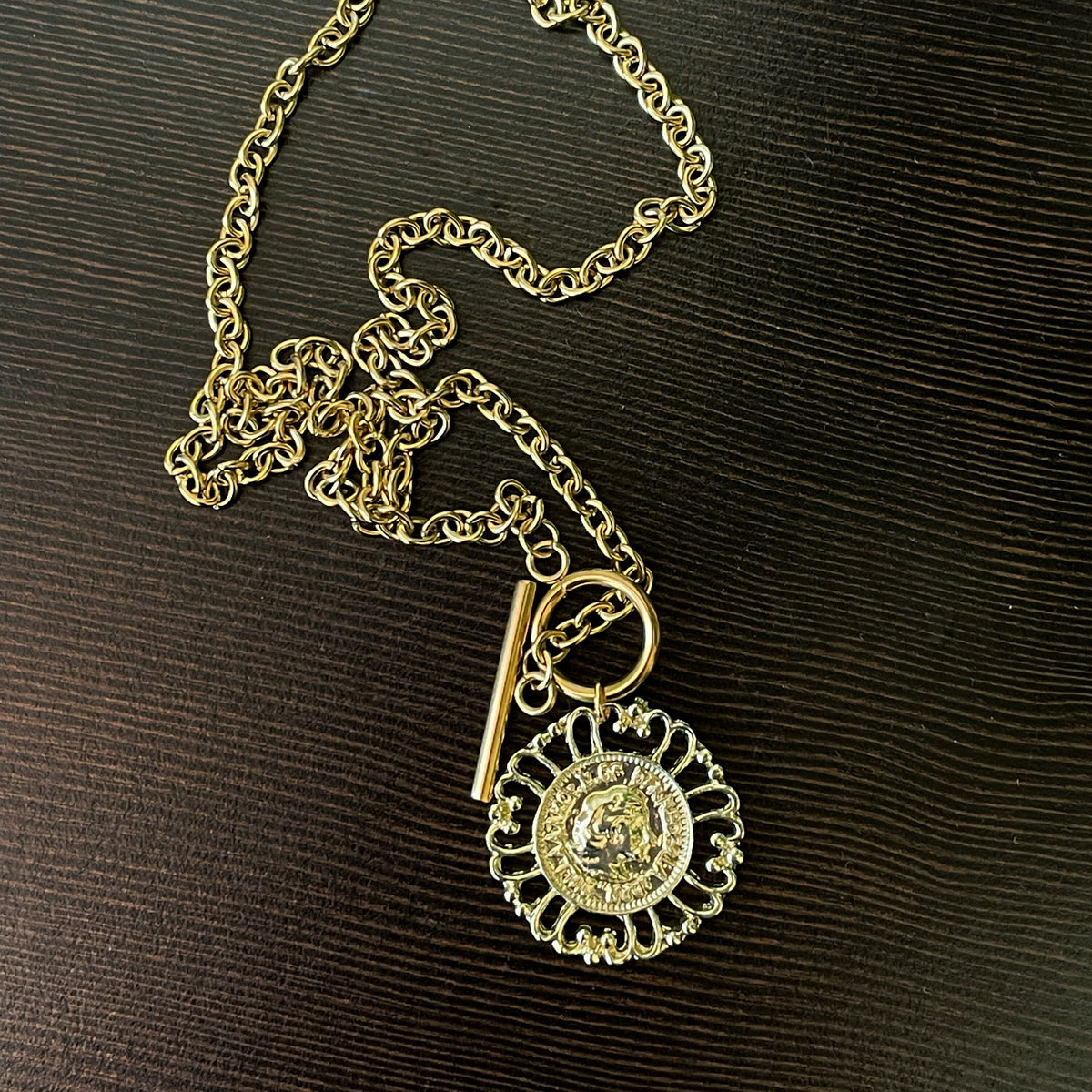 Goddess Antique Gold Coin Necklace | 18K Gold Plated