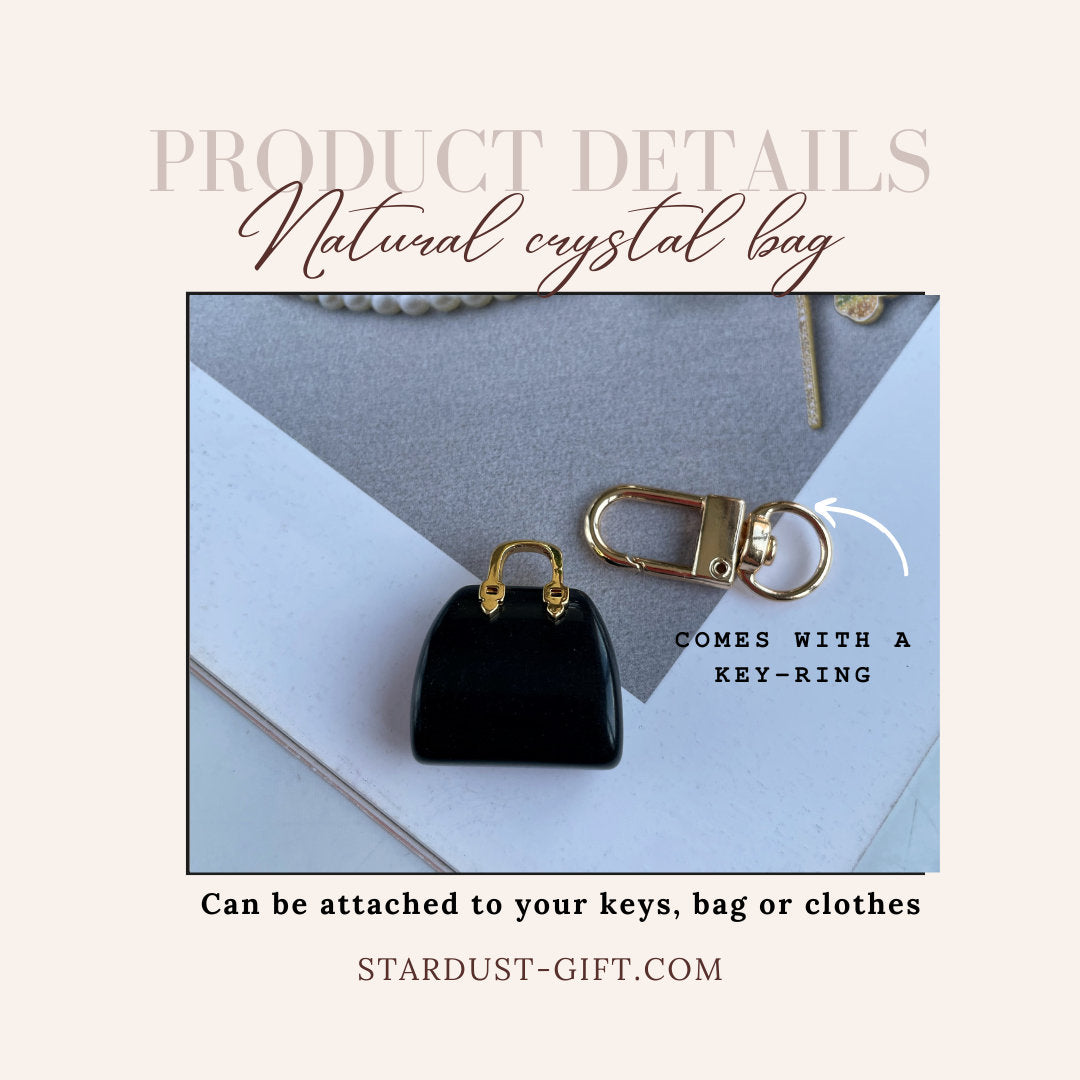 Modern Obsidian gemstone handbag
