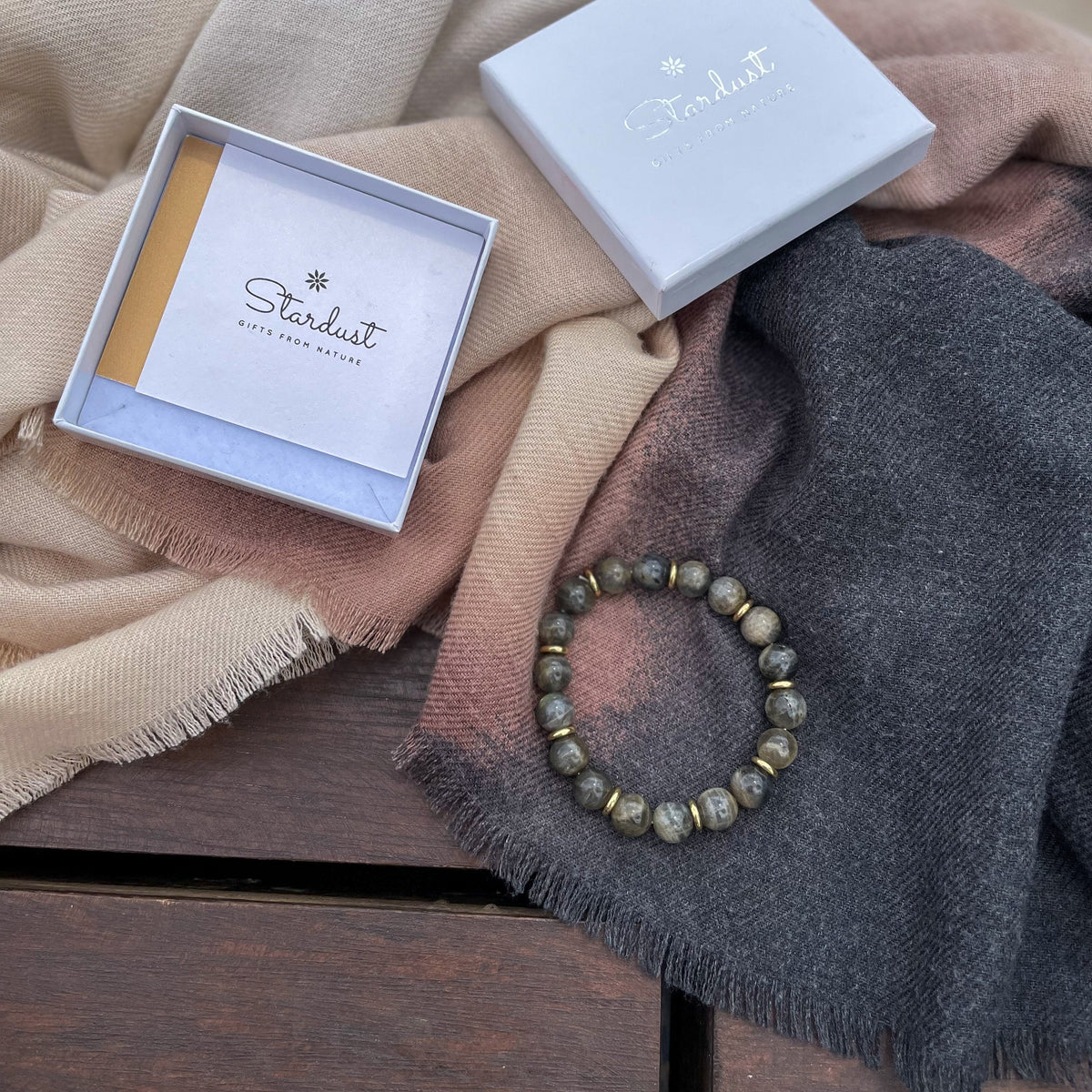 Luxury Labradorite bracelet with gold plated separators