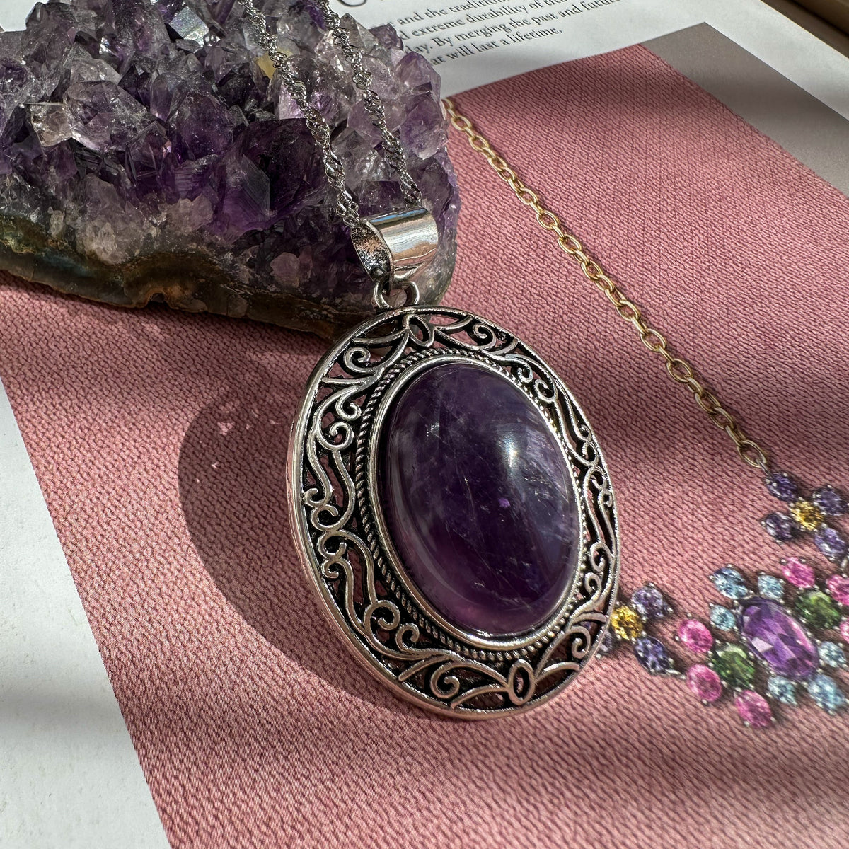 Vintage frame gemstone pendant