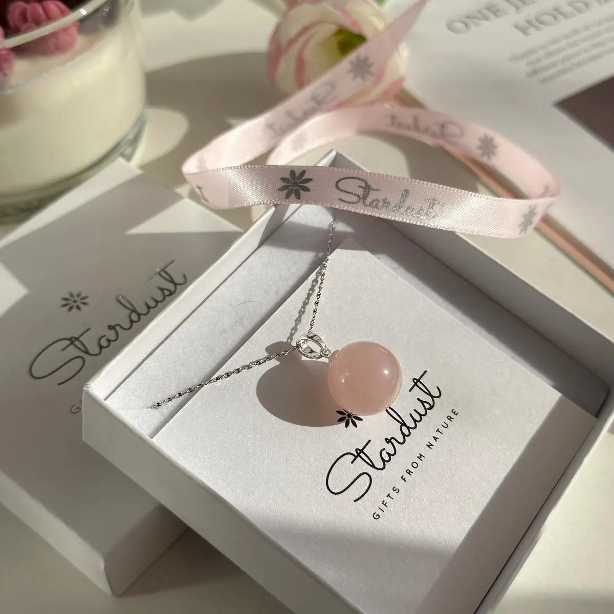 Gemstone Sphere Pendant Necklace | Gold & Silver