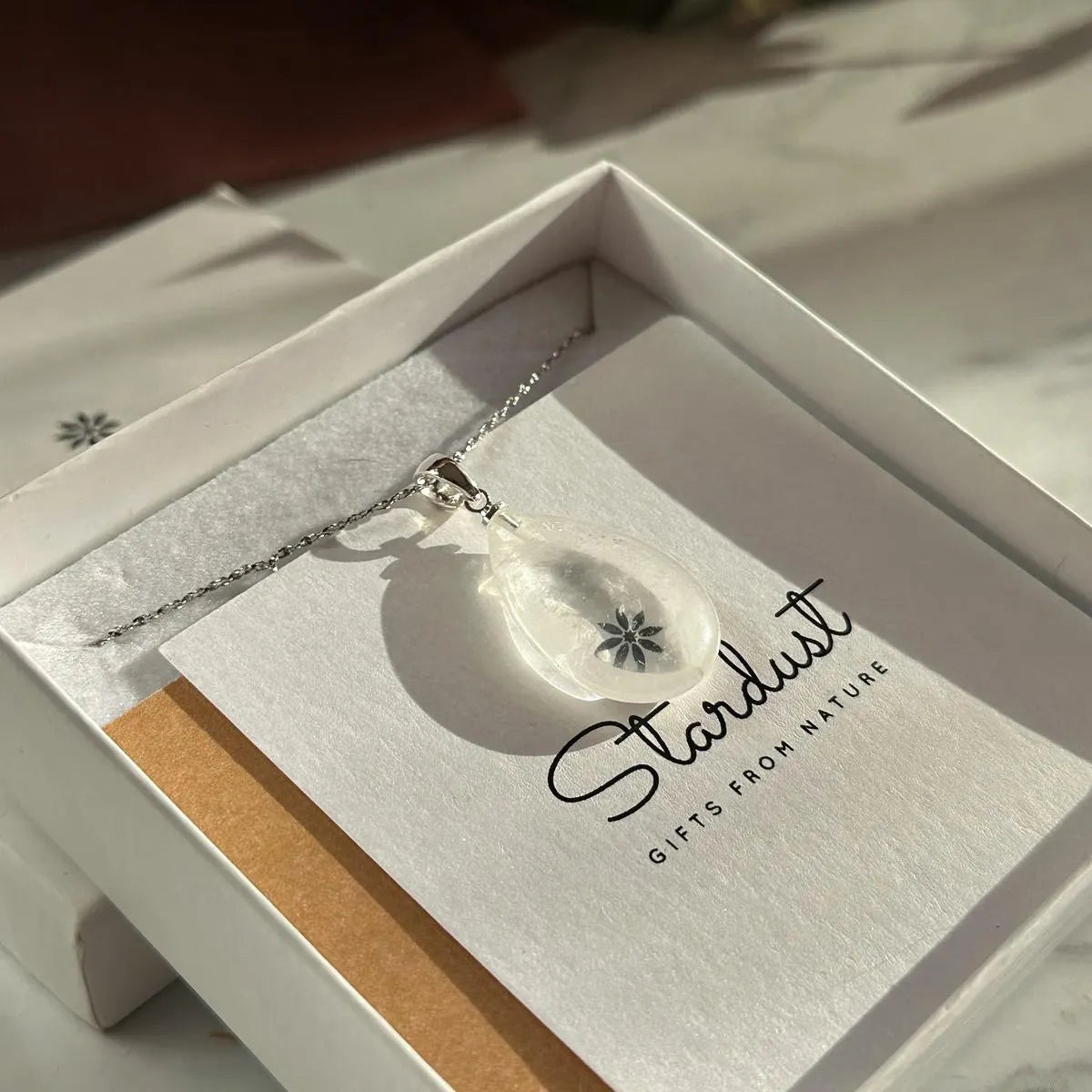 Clear Quartz Drop Pendant 1.5x2.5cm