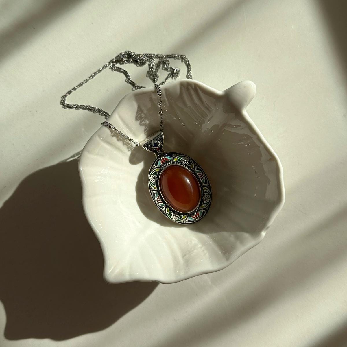 Vintage frame gemstone pendant