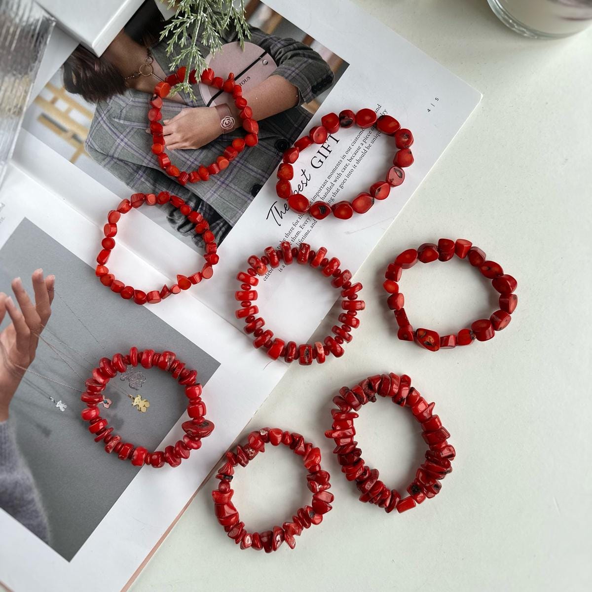 Exquisite Chunky Red Coral bracelet