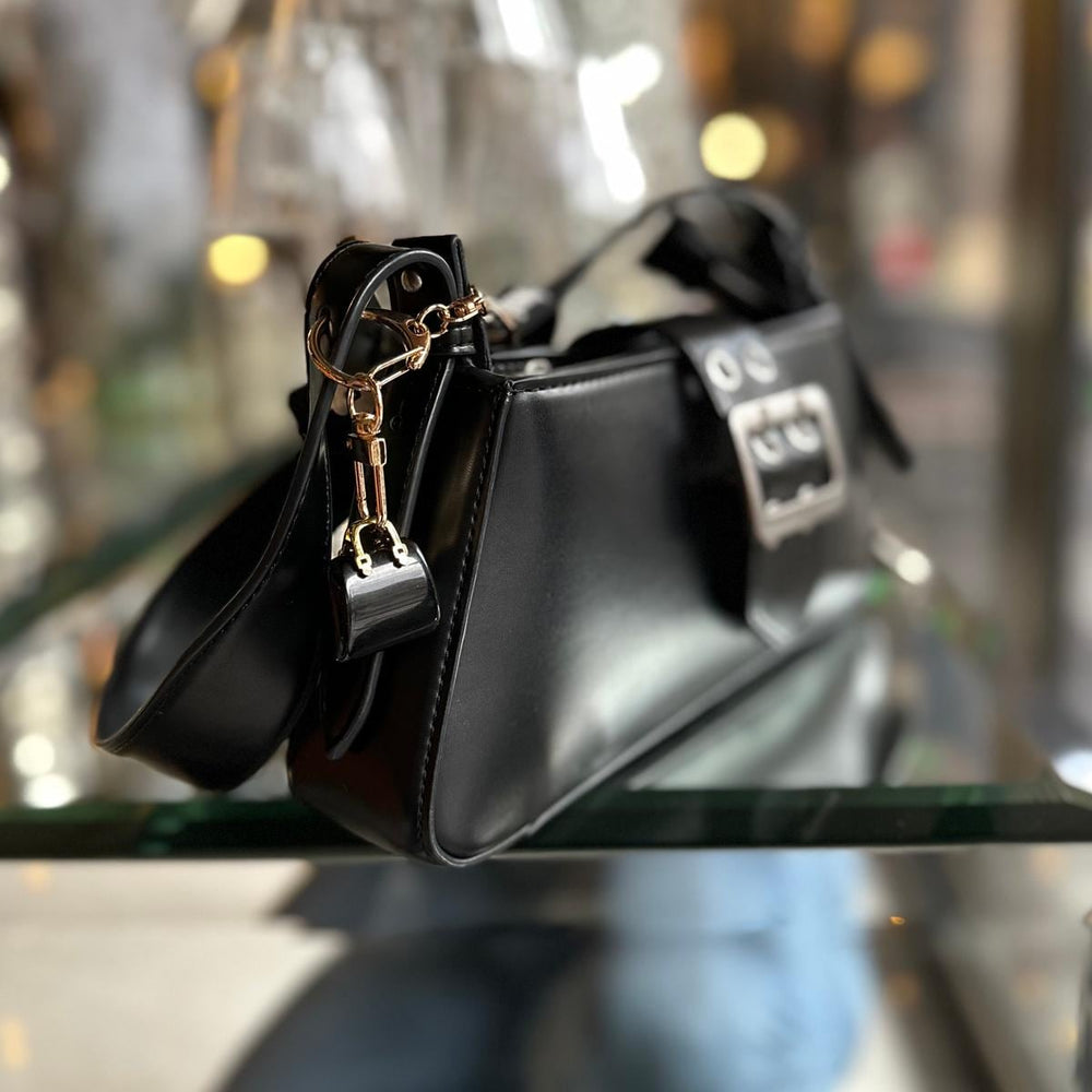 Modern Obsidian gemstone handbag