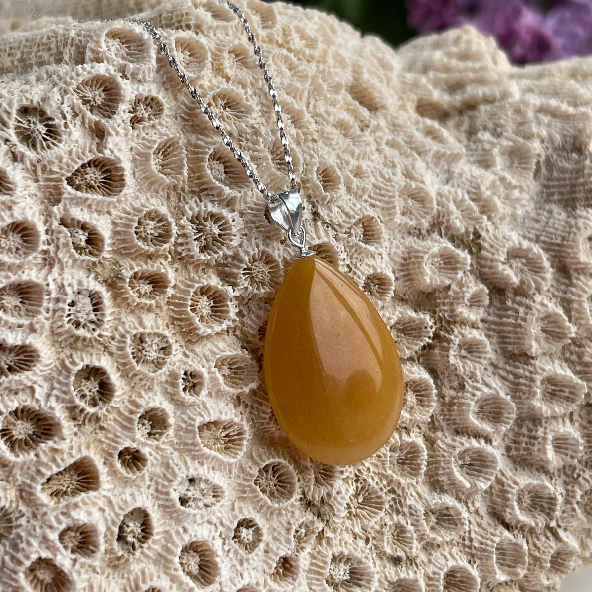 Yellow Jade Pendant necklace